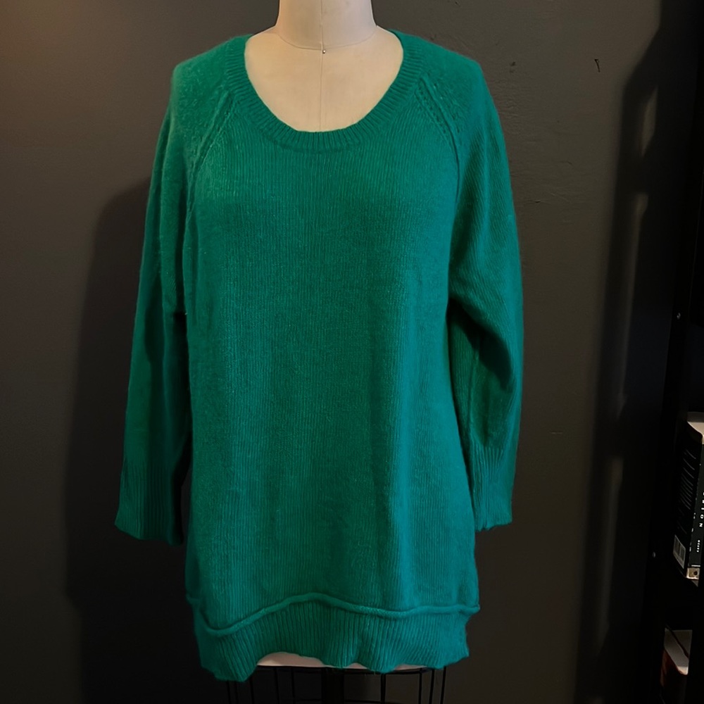 Cynthia Rowley soft tunic teal sweater